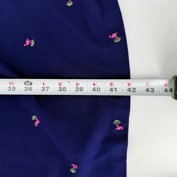 Talbots Woman Navy Blue Flamingo Embroidered Polo Dress 2X Cotton Spandex Pique - Picture 8 of 8